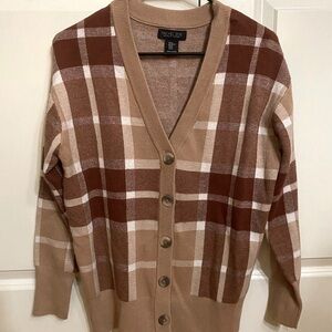 Rachel Zoe Tan and Brown Knit Cardigan